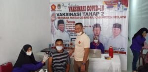 DPC Gerindra Melawi Sukses Laksanakan Vaksinasi Tahap I dan II