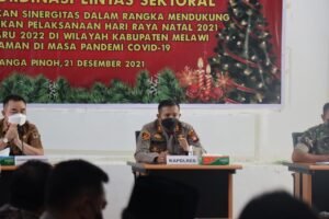 Polres Melawi Dan Forkopimda Gelar Rakor Lintas Sektoral Jelang Perayaan Natal Tahun 2021 Dan Tahun Baru 2022