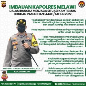 JELANG BULAN SUCI RAMADHAN 1443 H, INI IMBAUAN KAPOLRES MELAWI