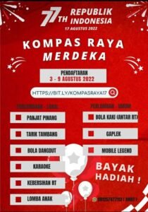 Sambut Kemeriahan HUT RI ke 77, inilah 9 Jenis Lomba Hiburan Desa Kompas Raya