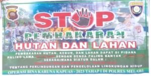 Serentak, Kapolsek Belimbing, Sokan dan Polsek Ella Hilir Laksanakan Kegiatan Imbauan Cegah Karhutla