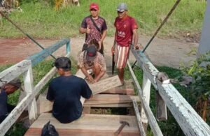 Kades Nanga Pau Bersama Warga Gelar Kerja Bakti Lingkungan