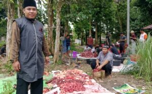 Usai Sholat Idul Adha, Masjid Al-Ikhlas Desa Baru Gelar Pemotongan 5 Ekor Hewan Qurban