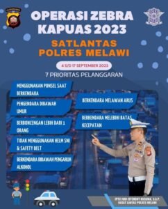 7 Pelanggaran Akan Menjadi Prioritas Utama, Pada Operasi Zebra Kapuas 2023