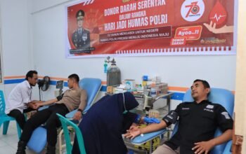 Polres Melawi Kolaborasi dengan PMI Adakan Donor Darah dalam Rangka Hari Jadi Humas Polri