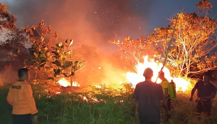 3 Jam Berjibaku, AKBP Harris Pimpin Pemadaman Karhutla di Nanga Pinoh