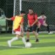 Polres Melawi dan Mahasiswa STKIP Adu Taktik di Lapangan Mini Soccer