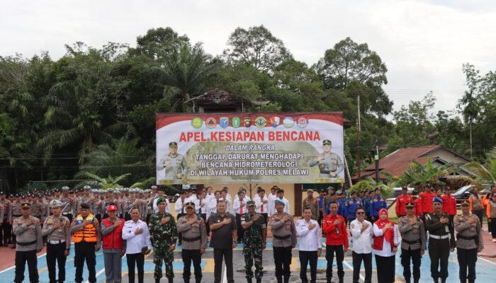 Hadapi Ancaman Bencana, Polres Melawi Gelar Apel Kesiapsiagaan Bersama Instansi Terkait