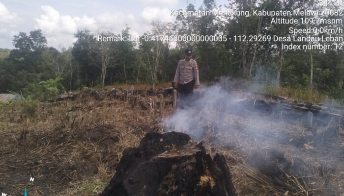 Cegah Karhutla Meluas, Polsek Menukung Turun Langsung Cek Dua Titik Hotspot di Melawi