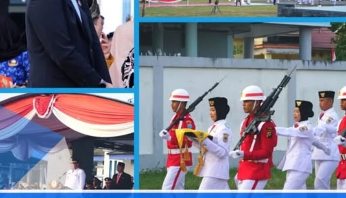 Kantah Melawi Ikuti Upacara Penurunan Bendera HUT ke-81 RI, Semangat Pengabdian Tetap Berkobar